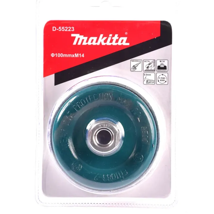 Carda copa de alambre trenzado 4" M14