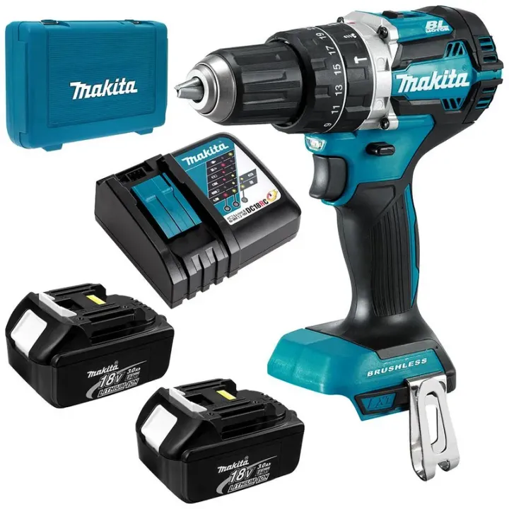Rotomartillo atornillador 1/2"v.v.r. 0-500 0-2,000 rpm m/BL li-ion 2 bat. 3.0 A.h c/ind y carg c/luz freno maletin 18V